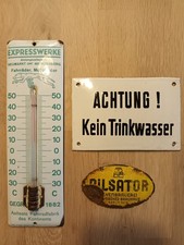3 alte Emailschilder