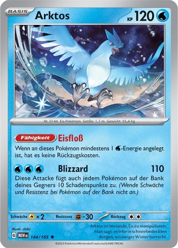 Pokemon 151 arktos - pokemon, holo