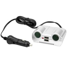 Doppel-Steckdose 12V 24V Zigarettenanzünder USB 2x Verteiler Auto Strom-Adapter