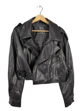 AMISU Kunstlederjacke Damen Jacke Gr. DE 40 schwarz Casual-Look