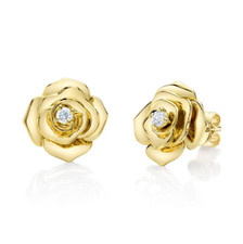 14K Gelbgold Diamant Blume