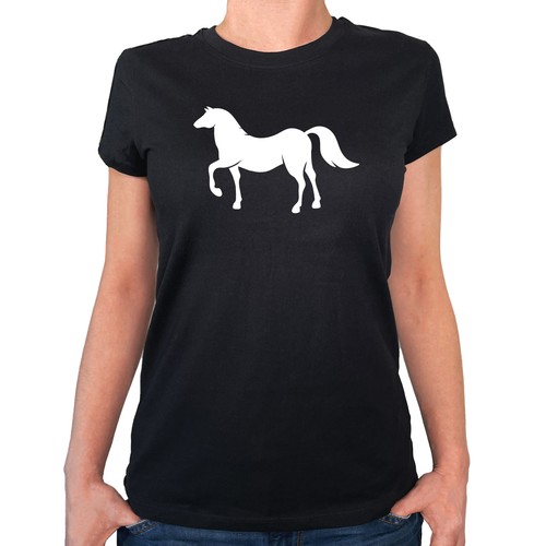 Damen shirt pferd - t-shirt, silhouette