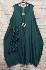 Moonshine F. Ballon Kleid Tunika Volants Lagenlook Übergröße 44 46 48 Neu petrol