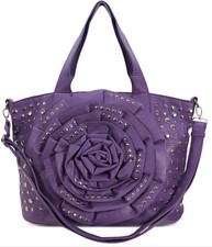 Tasche mit Blumenmotiv Flower rot oder lila Handtasche