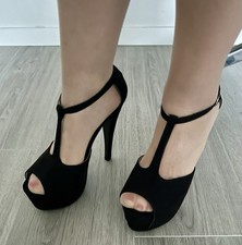 High Heels PeepToe T-Strap Sandaletten, Tulipano, Gr. 38, Sammler, gebraucht