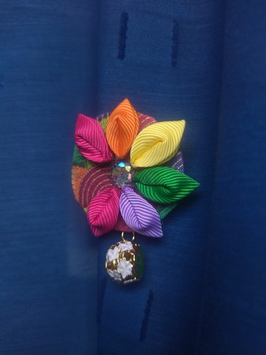 Handarbeit kanzashi regenbogen - kanzashi,
