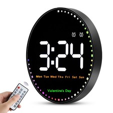 Große Digitaluhr Wanduhr mit Fernbedienung Temperatur Festtagsanzeige Woche LED