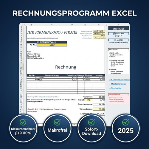 Rechnungsprogramm excel - rechnungsprogramm,