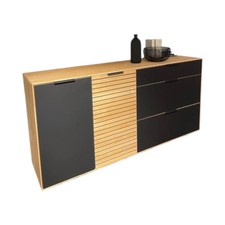 Wöstmann Sideboard WM 2320 Erle Front Mattglas Carbon Schwarz 