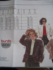 Burda 6436 Schnittmuster - Jacke - Trachtenstil - Gr. 36 - 50