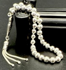 Gümüs Tesbih Gümüş 6mm Küre Tespih 925 Silber Gebetskette Misbaha Amber Rosary