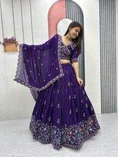 Fashnixy Purple Satin Lehenga