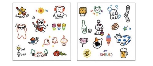 Set cute temporäre tattoos - set,