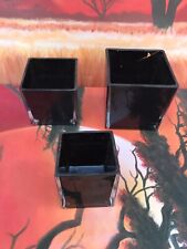 1x 3tlg. Viereckige Glas Vase