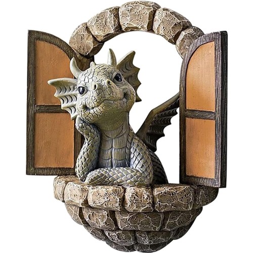 Drachen gartenwand statue - drachen,