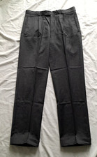 PAOLO NEGRATO Super 100 Herren leichte Bundfaltenhose dunkelgrau Gr.50