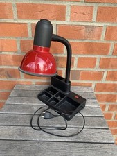 Originelle 80er Jahre Schwanenhals Schreibtischlampe mit Utensilo