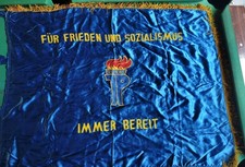 DDR Jung Pionier Fahne Berlin  Friedrichshain Flagge 120 x 90  Top Zustand Seide