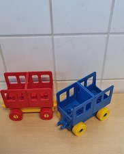 Lego Duplo Eisenbahn Anhänger Bahn Schiebelok Waggon Autobahn  je 1x rot o. blau