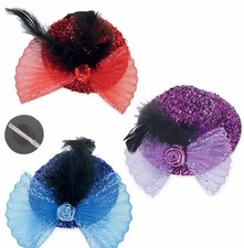Minihut mit Clip Brillant Fascinator Partyhut Partyhütchen Karneval 123853413