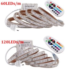 RGB LED Streifen Dimmbar 230V Strip Leiste Band Lichterkette Lichtschlauch Außen