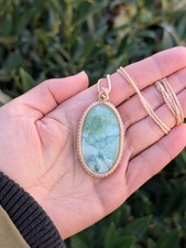 Beige Makramee Kette Mit Hemimorphit Edelstein Neu Und Handgefertigt