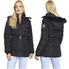 DAMEN WATTIERTER PUFFER PUFFA WINTER MANTEL JACKE WARM KAPUZENKRAGEN DAMEN PARKA FELL