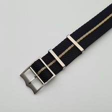BLACK WEEK Uhrenband NATO  für Tudor BB 58 Blackbay fiftyeight schwarz gold 20mm