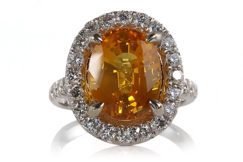 Ring orange gelber - , saphir