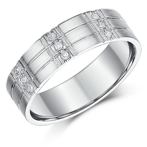 Palladium diamant ring - ring, flach