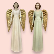 XXL Vintage Shabby Meander Engel Handbemalt Antikstil Antikweiß oder grün 100cm