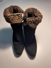 Tolle Damen Stiefeletten Gefüttert Schwarz Größe 39 Marke Davos Gomma 