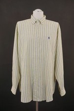Ralph Lauren Blake Freizeit Hemd XL gelb blau gestreift Langarm Button-Down B192