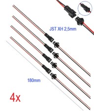 4 Set RC Modellbau JST Stecker Buchse mit 85mm Kabel offenes Ende JST-XH 2.5mm