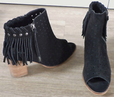 Tamaris Peep Toes Ankle Boots Stiefeletten Boots Leder schwarz Gr. 40 NP 130€