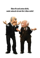 Blechschild 20x30cm gewölbt Waldorf Statler Muppets Oben fit unten Deko Schild