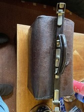 Alte Arzttasche, Apothekentasche, Hebamme Asche usw. Vintage Leder