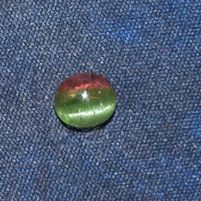 Turmalin Katzenauge 1,12 ct ct oval grün rosa Chatoyance 3,7 x 5,6 x 6,3 mm