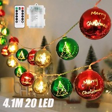LED Weihnachtskugeln Lichterkette Weihnachtsdeko Warmweiß Partylichterkette Deko