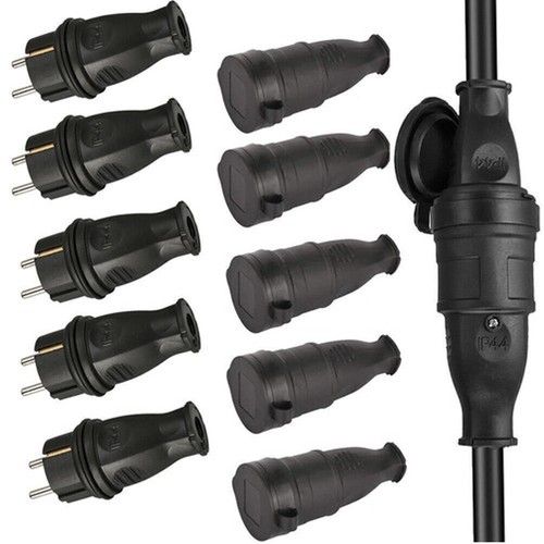 10x gummi schuko stecker - 10x,