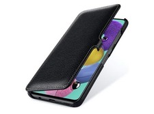 Book Case Samsung Galaxy A51 Hülle Leder Clip-Verschluss, Lederhülle - Schwarz
