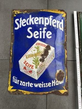 Altes Emailschild Steckenpferd Seife 49x33cm Sachsen Dresden Emaille