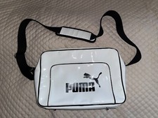 Sport-/Schultertasche PUMA Lackleder, weiß-schwarz