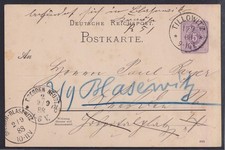 75375) TILLOWITZ Schlesien besserer Stempel 1888 auf Postkarte nach Dresden