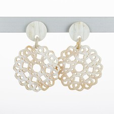 Horn Ohrringe Mandala groß