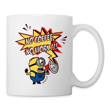 Minions No Coffee No Work Despicable Me Tasse, One size, Weiß