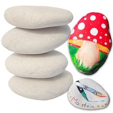 FLAT-BEACH-STONE DIY-Kies 5kg flache Steine zum Bemalen Natur Deko hell dunkel