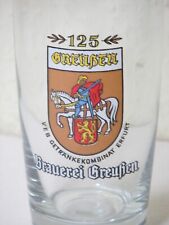 125 Jahre Brauerei Greußen VEB Getränkekombinat Erfurt  DDR Bierglas 0,25 l