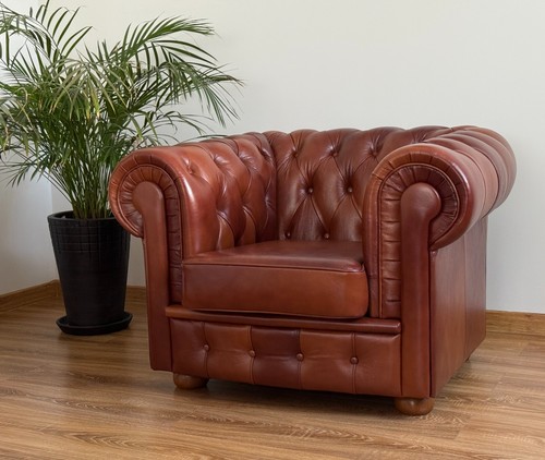 Chesterfield sessel echtleder - sessel,