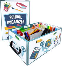 Lavatelli Back to School Organizer, Kartonbox für Kinder Schulsachen. Schreibwar